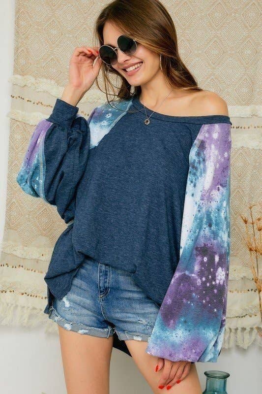 Galaxy Puff Sleeve Top