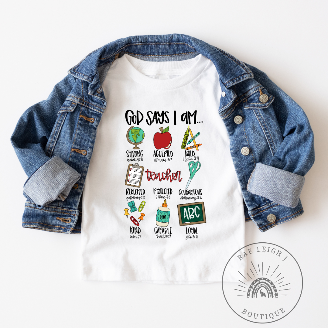 God Says I Am School T-Shirt | Kids Youth Tee | Back to School